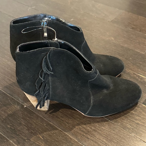 Tahari camila black suede fringe booties - Picture 3 of 6